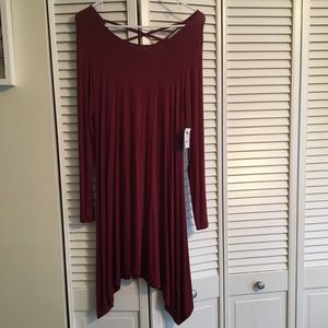 Maroon Open Criss-Cross Dress